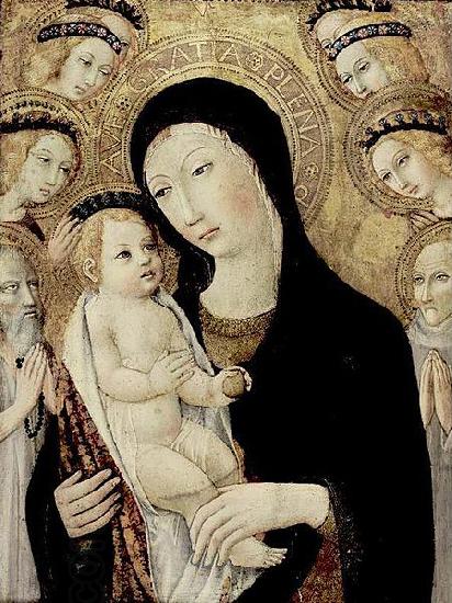 SANO di Pietro Madonna and Child with Sts Anthony Abbott and Bernardino of Siena oil painting picture